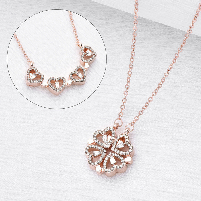 Magnetic Four-Leaf Clover Necklace