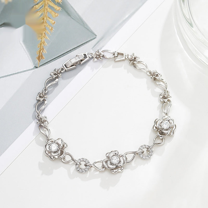 Delicate Flower Diamond Bracelet