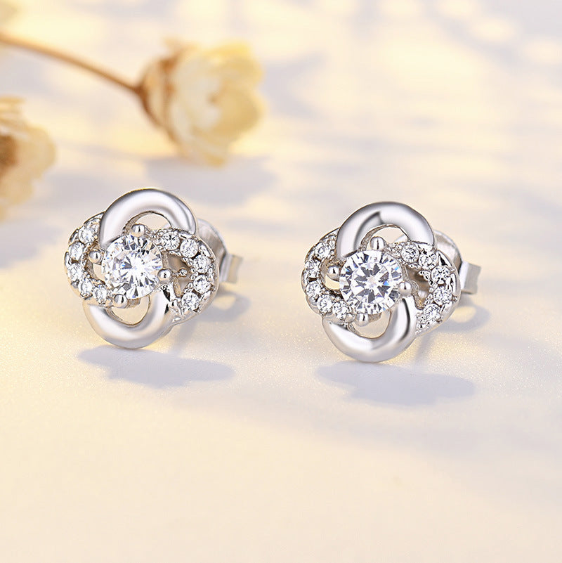 Zircon Windmill Diamond Earrings