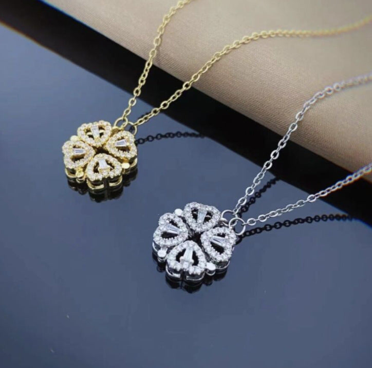 Magnetic Four-Leaf Clover Necklace