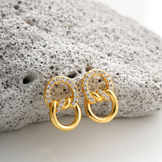 18K Gold Double D Earrings